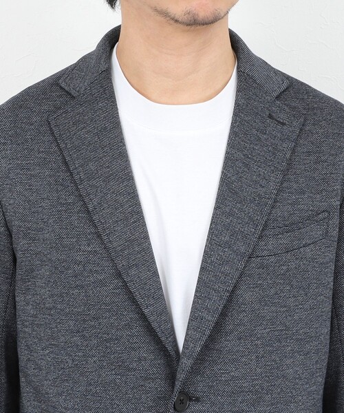 NOLLEY’S(ノーリーズ)の「《ビジカジ/セットアップ対応》シャークジャージ イージーJK 26SS(テーラードジャケット・メンズ・グレー/ネイビー/ブルー・S/M/L/XL)」の6枚目の写真