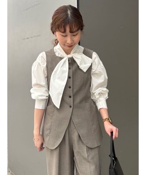 Te chichi（テチチ）の「ビッグボウタイブラウス（シャツ/ブラウス・レディース・オフホワイト/サックスブルー/ネイビー・F）」の10枚目の写真