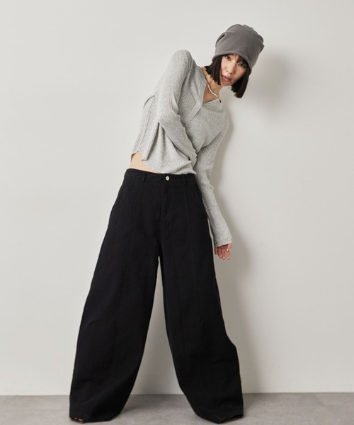 HANNE（アン）の「カーブシルエットパンツ（その他パンツ・レディース・ブラック/ブラウン・S/M）」の14枚目の写真