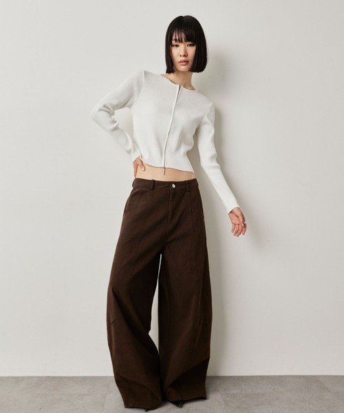 HANNE（アン）の「カーブシルエットパンツ（その他パンツ・レディース・ブラック/ブラウン・S/M）」の5枚目の写真