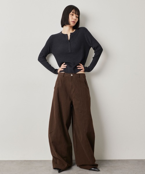 HANNE（アン）の「カーブシルエットパンツ（その他パンツ・レディース・ブラック/ブラウン・S/M）」の6枚目の写真