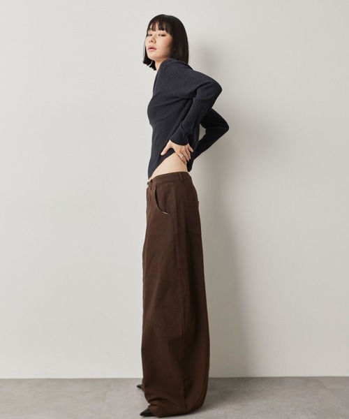 HANNE（アン）の「カーブシルエットパンツ（その他パンツ・レディース・ブラック/ブラウン・S/M）」の8枚目の写真