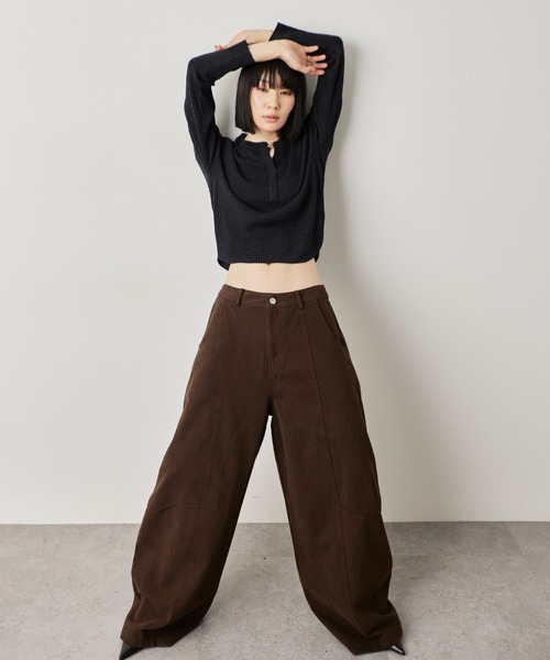 HANNE（アン）の「カーブシルエットパンツ（その他パンツ・レディース・ブラック/ブラウン・S/M）」の12枚目の写真