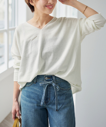 Spick & Span | 《新色有り / 追加》コットンバルキーヤーンルーズVネックプルオーバー(ニット/セーター)