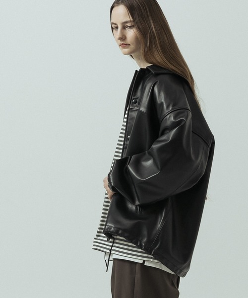 SLICK（スリック）の「【ZOZO限定】 SLICK/スリック Sheep Leather Coach Jacket/シープレザーコーチジャケット（ブルゾン・メンズ・ブラック・2/3/1）」の6枚目の写真