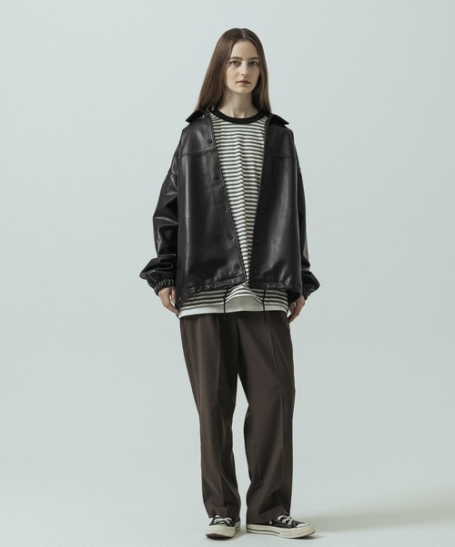 SLICK（スリック）の「【ZOZO限定】 SLICK/スリック Sheep Leather Coach Jacket/シープレザーコーチジャケット（ブルゾン・メンズ・ブラック・2/3/1）」の9枚目の写真