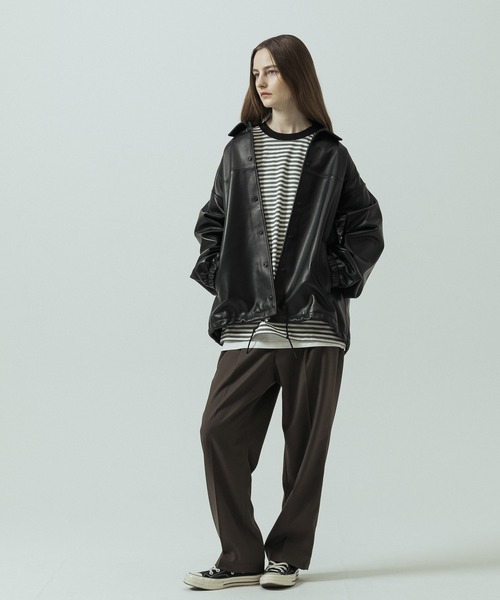 SLICK（スリック）の「【ZOZO限定】 SLICK/スリック Sheep Leather Coach Jacket/シープレザーコーチジャケット（ブルゾン・メンズ・ブラック・2/3/1）」の10枚目の写真