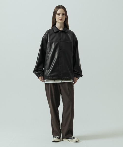 SLICK（スリック）の「【ZOZO限定】 SLICK/スリック Sheep Leather Coach Jacket/シープレザーコーチジャケット（ブルゾン・メンズ・ブラック・2/3/1）」の14枚目の写真