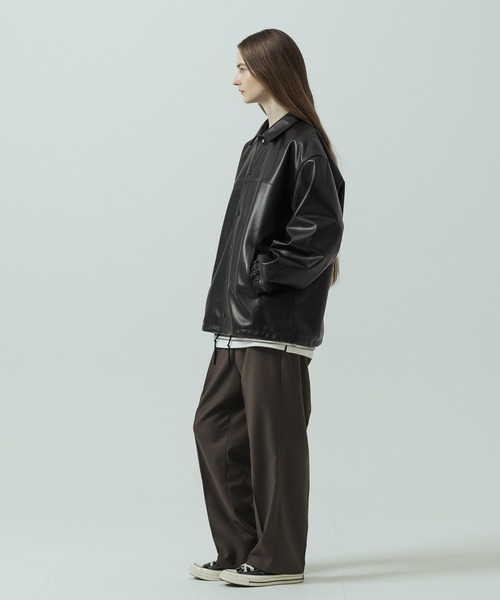 SLICK（スリック）の「【ZOZO限定】 SLICK/スリック Sheep Leather Coach Jacket/シープレザーコーチジャケット（ブルゾン・メンズ・ブラック・2/3/1）」の16枚目の写真