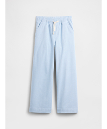 GAP（ギャップ）の「ストライプ プルオン ワイドパンツ (キッズ)（デニムパンツ）」