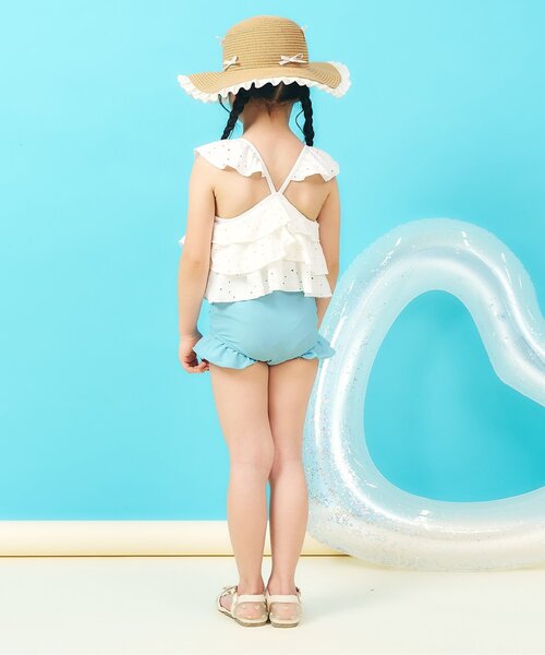 apres les cours（アプレレクール）の「【UVカット】ティアードレースセパレート水着_ジュニア対応（水着・キッズ・ブラウン/アイボリー・80/90/100/110/120/130/140）」の4枚目の写真