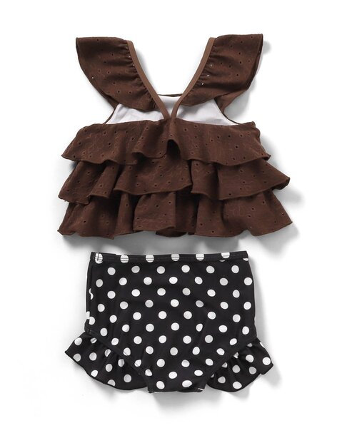 apres les cours（アプレレクール）の「【UVカット】ティアードレースセパレート水着_ジュニア対応（水着・キッズ・ブラウン/アイボリー・80/90/100/110/120/130/140）」の12枚目の写真