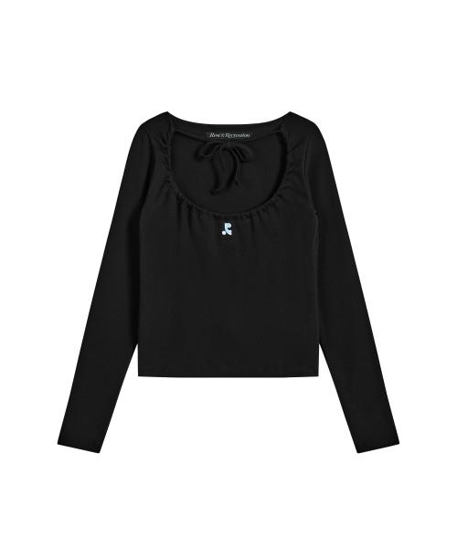 Rest&Recreation(レストアンドレクリエーション)の「TIE LONG SLEEVE TOP - BLACK(Tシャツ/カットソー・レディース・その他・ONE)」の1枚目の写真
