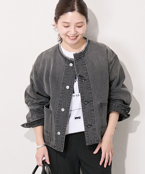 JOURNAL STANDARD(ジャーナルスタンダード)の「《追加》ワーカーズジャケット(デニムジャケット・レディース・ブルー系その他/ブラック・FREE)」の7枚目の写真