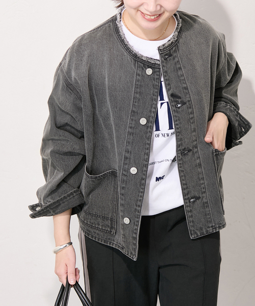 JOURNAL STANDARD(ジャーナルスタンダード)の「《追加》ワーカーズジャケット(デニムジャケット・レディース・ブルー系その他/ブラック・FREE)」の9枚目の写真