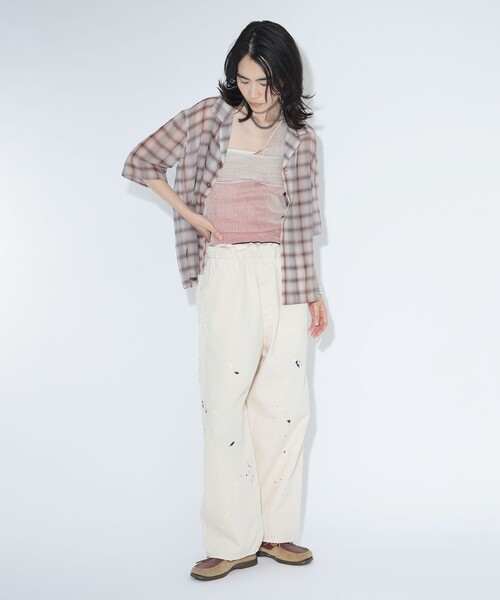 BEAMS BOY（ビームスボーイ）の「maturely / ボイル チェック 5スリーブ シャツ（シャツ/ブラウス・レディース・ピンク/ブラウン・0/1）」の5枚目の写真