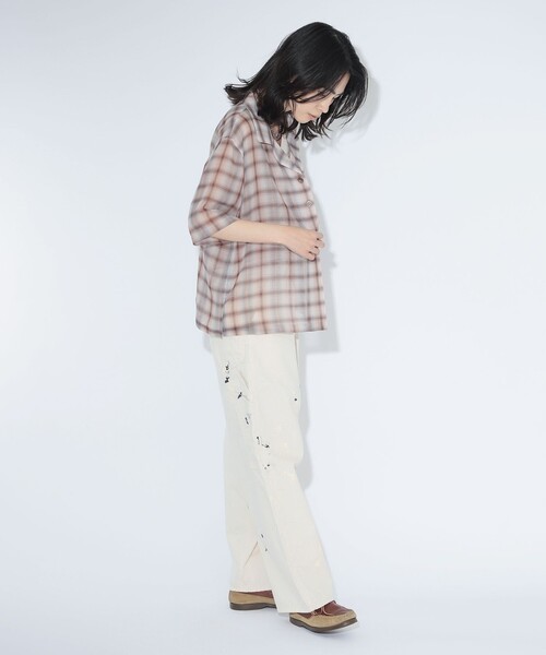 BEAMS BOY（ビームスボーイ）の「maturely / ボイル チェック 5スリーブ シャツ（シャツ/ブラウス・レディース・ピンク/ブラウン・0/1）」の3枚目の写真