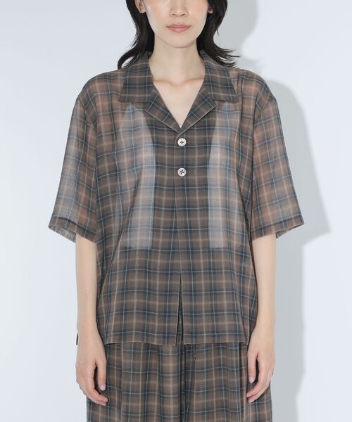 BEAMS BOY（ビームスボーイ）の「maturely / ボイル チェック 5スリーブ シャツ（シャツ/ブラウス・レディース・ピンク/ブラウン・0/1）」の13枚目の写真