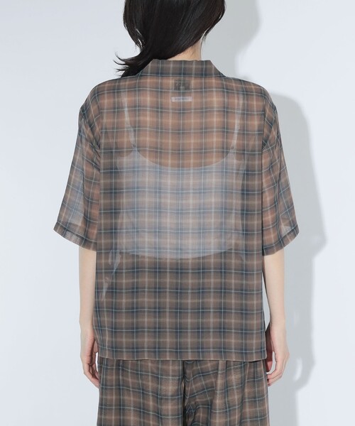 BEAMS BOY（ビームスボーイ）の「maturely / ボイル チェック 5スリーブ シャツ（シャツ/ブラウス・レディース・ピンク/ブラウン・0/1）」の15枚目の写真