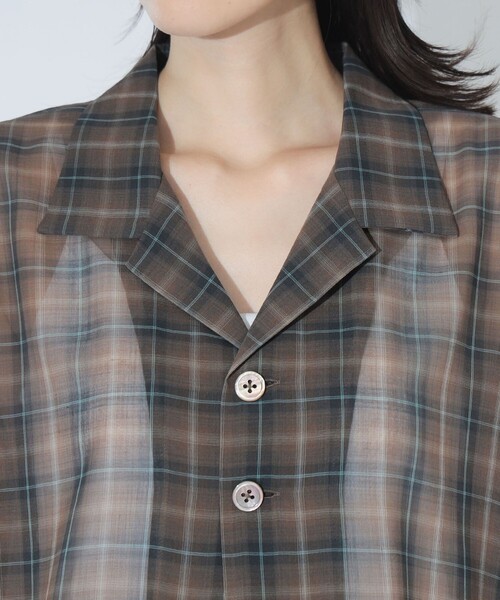 BEAMS BOY（ビームスボーイ）の「maturely / ボイル チェック 5スリーブ シャツ（シャツ/ブラウス・レディース・ピンク/ブラウン・0/1）」の16枚目の写真