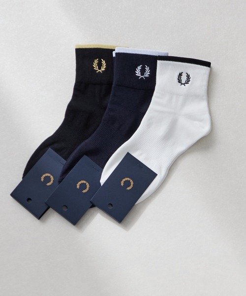 FRED PERRY（フレッドペリー）の「【WEB限定】[FRED PERRY/フレッドペリー] ワンポイントロゴ シングルティップド ショートソックス（ソックス/靴下・レディース・ネイビー/ホワイト/ブラック・4-6/6-8）」の5枚目の写真