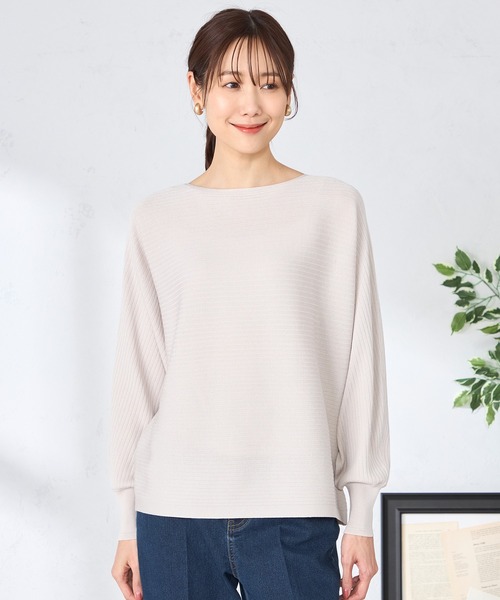 GALLORIA（ギャローリア）の「横リブドルマンニット（ニット/セーター・レディース・イエロー/クリアグリーン/ライトベージュ・L/LL/M/S）」の5枚目の写真