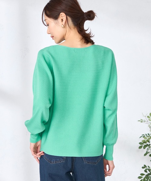 GALLORIA（ギャローリア）の「横リブドルマンニット（ニット/セーター・レディース・イエロー/クリアグリーン/ライトベージュ・L/LL/M/S）」の9枚目の写真