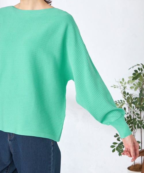 GALLORIA（ギャローリア）の「横リブドルマンニット（ニット/セーター・レディース・イエロー/クリアグリーン/ライトベージュ・L/LL/M/S）」の10枚目の写真