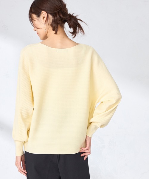 GALLORIA（ギャローリア）の「横リブドルマンニット（ニット/セーター・レディース・イエロー/クリアグリーン/ライトベージュ・L/LL/M/S）」の14枚目の写真