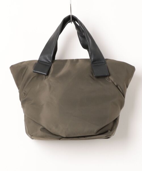 zucchero filato(ズッケロフィラート)の「リサイロン×レザー バッグ 軽量 撥水 耐久性 サスティナブル 11107(ハンドバッグ・レディース・ブラック/カーキ/グレー・FREE)」の3枚目の写真