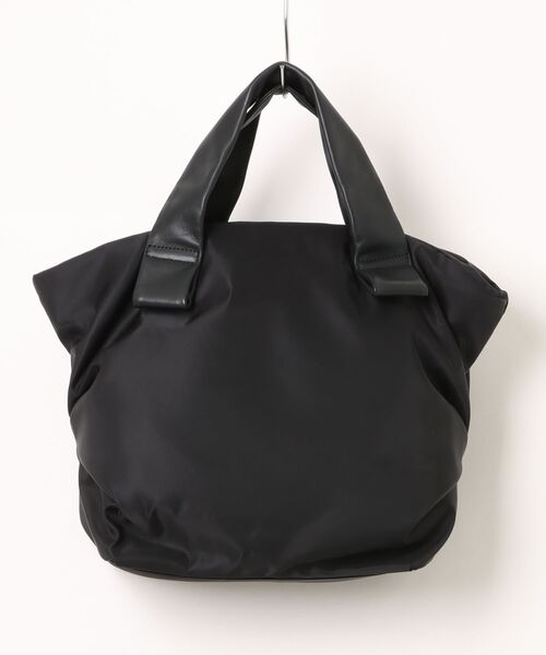 zucchero filato(ズッケロフィラート)の「リサイロン×レザー バッグ 軽量 撥水 耐久性 サスティナブル 11107(ハンドバッグ・レディース・ブラック/カーキ/グレー・FREE)」の2枚目の写真