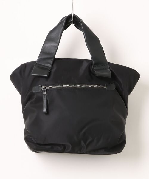 zucchero filato(ズッケロフィラート)の「リサイロン×レザー バッグ 軽量 撥水 耐久性 サスティナブル 11107(ハンドバッグ・レディース・ブラック/カーキ/グレー・FREE)」の5枚目の写真