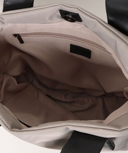 zucchero filato(ズッケロフィラート)の「リサイロン×レザー バッグ 軽量 撥水 耐久性 サスティナブル 11107(ハンドバッグ・レディース・ブラック/カーキ/グレー・FREE)」の8枚目の写真