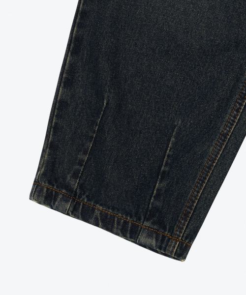 MUSINSA STANDARD KIDS（ムシンサスタンダードキッズ）の「ビッグブラシバルーンバンディングデニムパンツ[イエローダークブルー]（デニムパンツ・レディース・その他・100/140/150/160/130/110/120）」の8枚目の写真