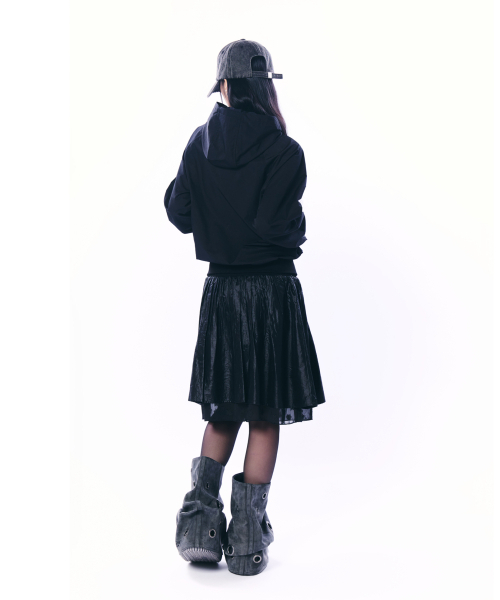 SETUP-EXE(セットアップイーエックスイー)の「STUDDED HOOD WINDBREAK / BLACK(ナイロンジャケット・レディース・その他・OS)」の5枚目の写真