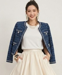 Lana821（ラナハニー）の「ノーカラーツイードジャケット（ノーカラージャケット）」