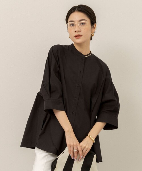 MAQWEL(マクウェル)の「【MAQWEL/マクウェル】ウォッシャブルバンドカラーラグランシャツ(シャツ/ブラウス・レディース・ブラック/サックスブルー/オフホワイト・FREE)」の12枚目の写真