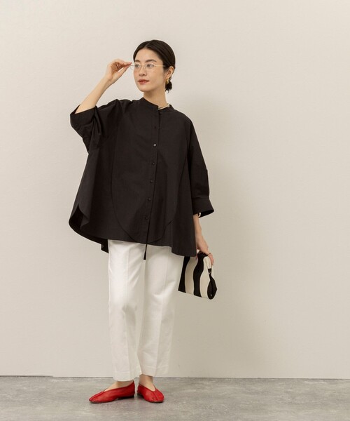 MAQWEL(マクウェル)の「【MAQWEL/マクウェル】ウォッシャブルバンドカラーラグランシャツ(シャツ/ブラウス・レディース・ブラック/サックスブルー/オフホワイト・FREE)」の17枚目の写真