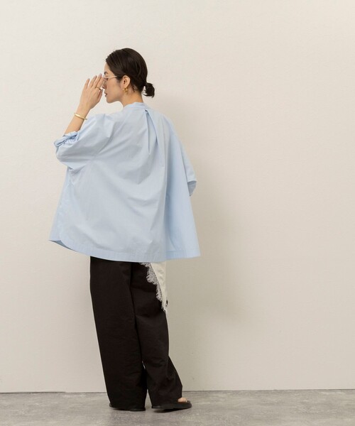 MAQWEL(マクウェル)の「【MAQWEL/マクウェル】ウォッシャブルバンドカラーラグランシャツ(シャツ/ブラウス・レディース・ブラック/サックスブルー/オフホワイト・FREE)」の22枚目の写真