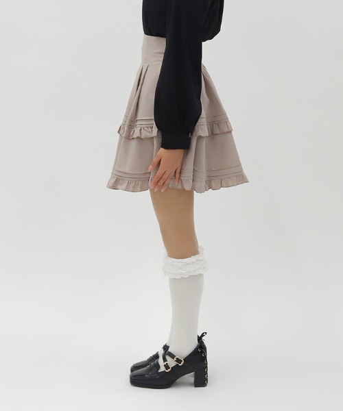 axes femme POETIQUE（アクシーズファムポエティック）の「ハイウエストフリルスカパン（その他パンツ・レディース・グレイッシュベージュ/グレー/ネイビー・MEDIUM）」の9枚目の写真