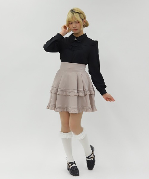axes femme POETIQUE（アクシーズファムポエティック）の「ハイウエストフリルスカパン（その他パンツ・レディース・グレイッシュベージュ/グレー/ネイビー・MEDIUM）」の17枚目の写真