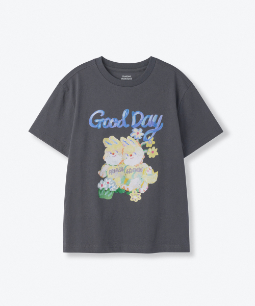 MUSINSA STANDARD KIDS（ムシンサスタンダードキッズ）の「グッドデイリラックスドTシャツ[グレー]（Tシャツ/カットソー・レディース・その他・100/110/120/130/140/150/160）」の2枚目の写真