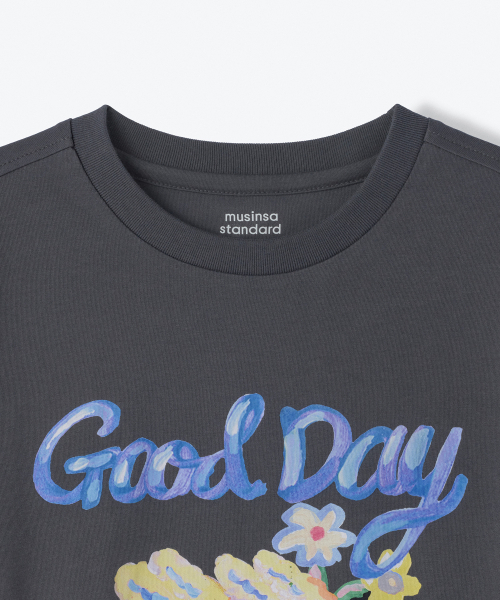 MUSINSA STANDARD KIDS（ムシンサスタンダードキッズ）の「グッドデイリラックスドTシャツ[グレー]（Tシャツ/カットソー・レディース・その他・100/110/120/130/140/150/160）」の4枚目の写真