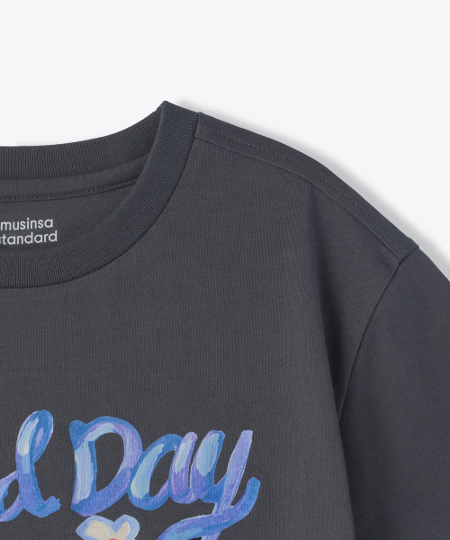 MUSINSA STANDARD KIDS（ムシンサスタンダードキッズ）の「グッドデイリラックスドTシャツ[グレー]（Tシャツ/カットソー・レディース・その他・100/110/120/130/140/150/160）」の5枚目の写真