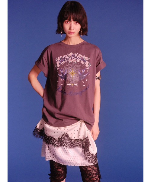 LILY BROWN(リリーブラウン)の「【LILY BROWN×KEITA MARUYAMA】グラフィックTシャツ(Tシャツ/カットソー・レディース・ミント/チャコールグレー/ホワイト・F)」の4枚目の写真