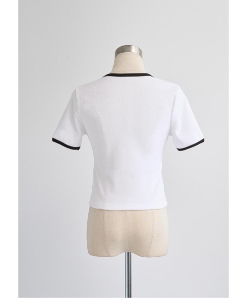 LUDICRUM(ルーディクルム)の「LD Embroidery pile Tshirt(Tシャツ/カットソー・レディース・ホワイト×ブラック/ブラック×ホワイト/ブルー系・FREE)」の15枚目の写真