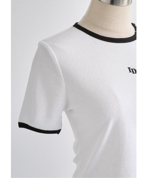 LUDICRUM(ルーディクルム)の「LD Embroidery pile Tshirt(Tシャツ/カットソー・レディース・ホワイト×ブラック/ブラック×ホワイト/ブルー系・FREE)」の16枚目の写真