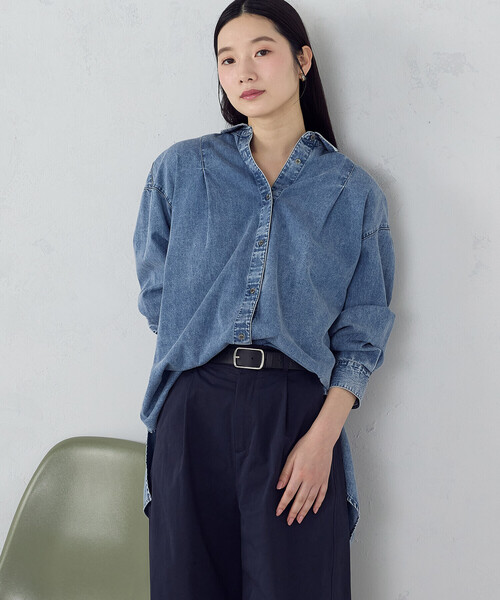 COMME CA ISM(コムサイズム)の「ビッグダンガリーシャツ(シャツ/ブラウス・レディース・グレー系その他/ブルー系その他・FREE)」の20枚目の写真
