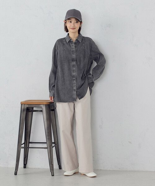 COMME CA ISM(コムサイズム)の「ビッグダンガリーシャツ(シャツ/ブラウス・レディース・グレー系その他/ブルー系その他・FREE)」の18枚目の写真