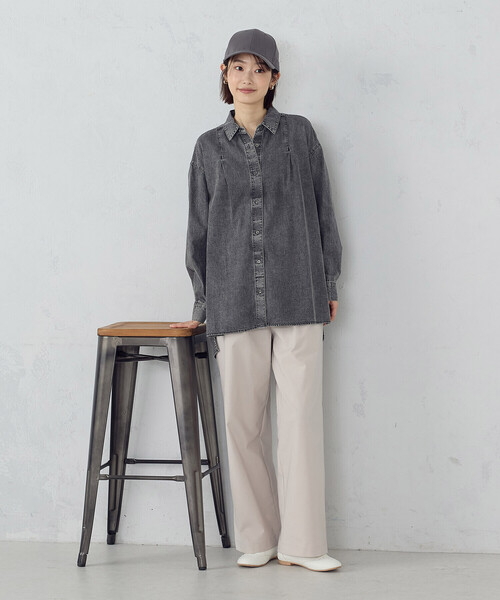 COMME CA ISM(コムサイズム)の「ビッグダンガリーシャツ(シャツ/ブラウス・レディース・グレー系その他/ブルー系その他・FREE)」の16枚目の写真